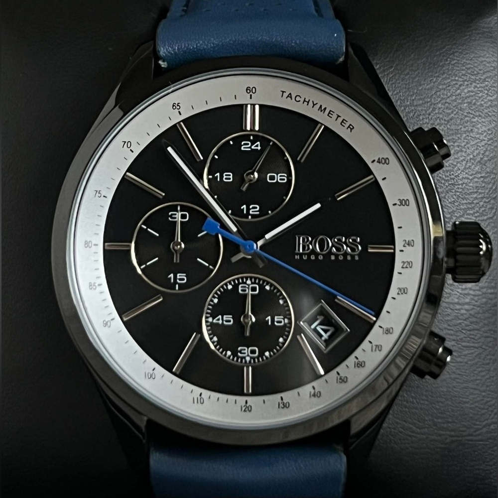 HB1513563 - Hugo Boss Men’s Grand Prix Black Dial Watch